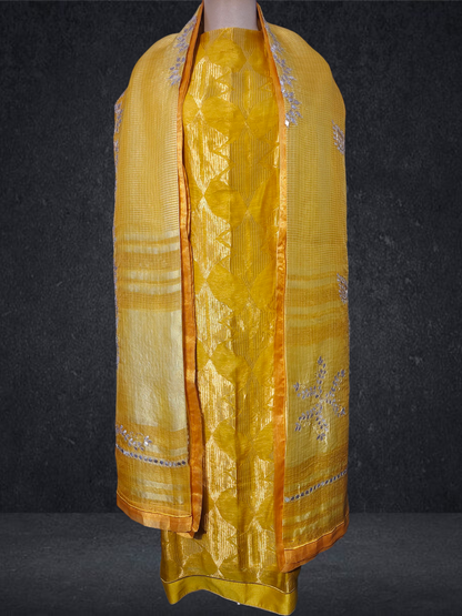 Semi Stitched Formal chanderi Suitset
