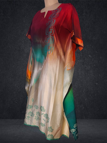 Stitched Chanderi Digital Printed Kaftan VISHAL KAPUR STUDIO