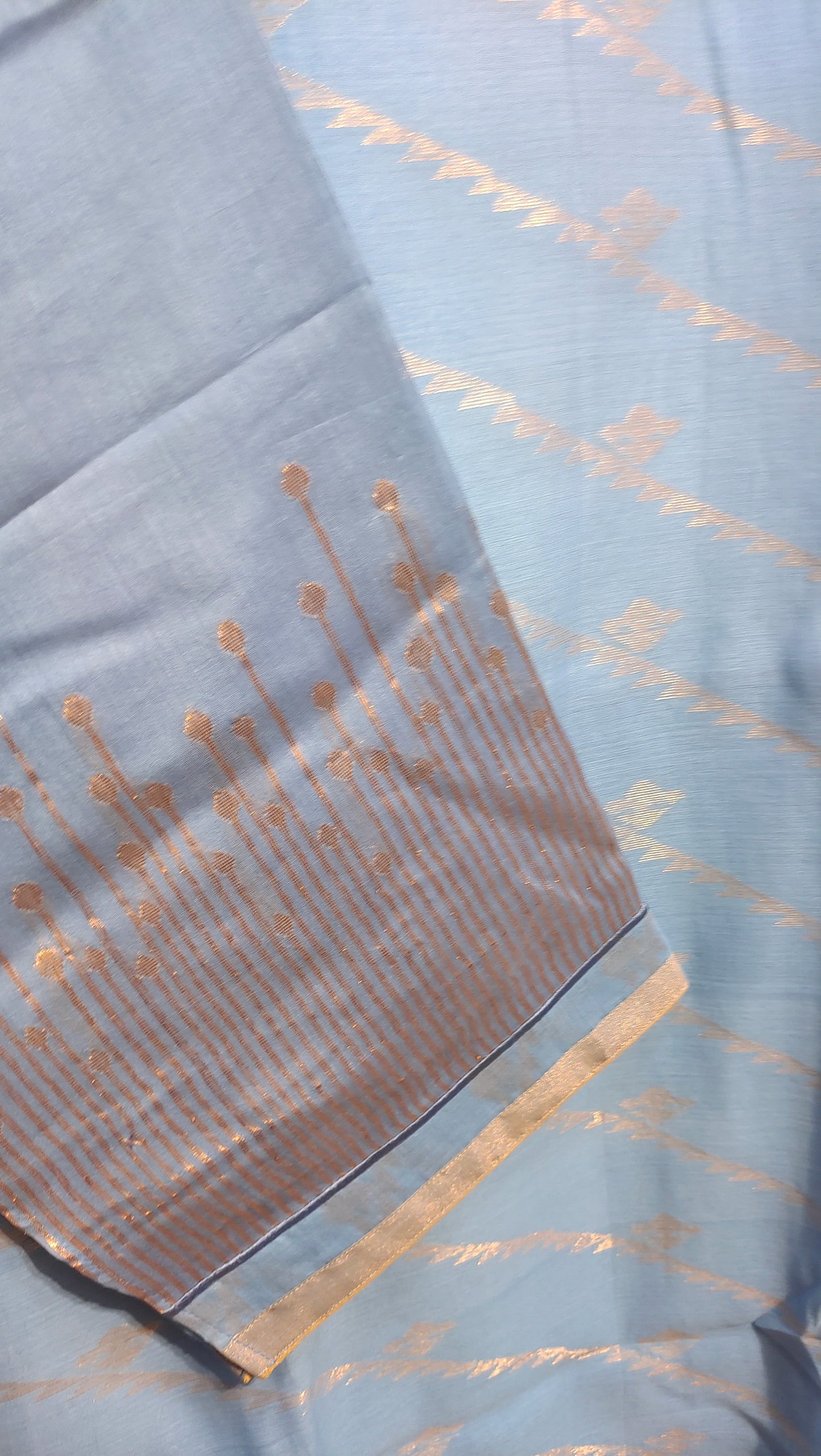 Semi Stitched Chanderi Formal Suitset