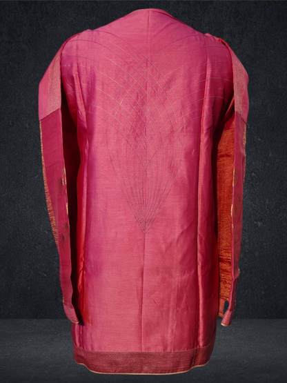 Semistitched Chanderi Zariwoven Short Tunic