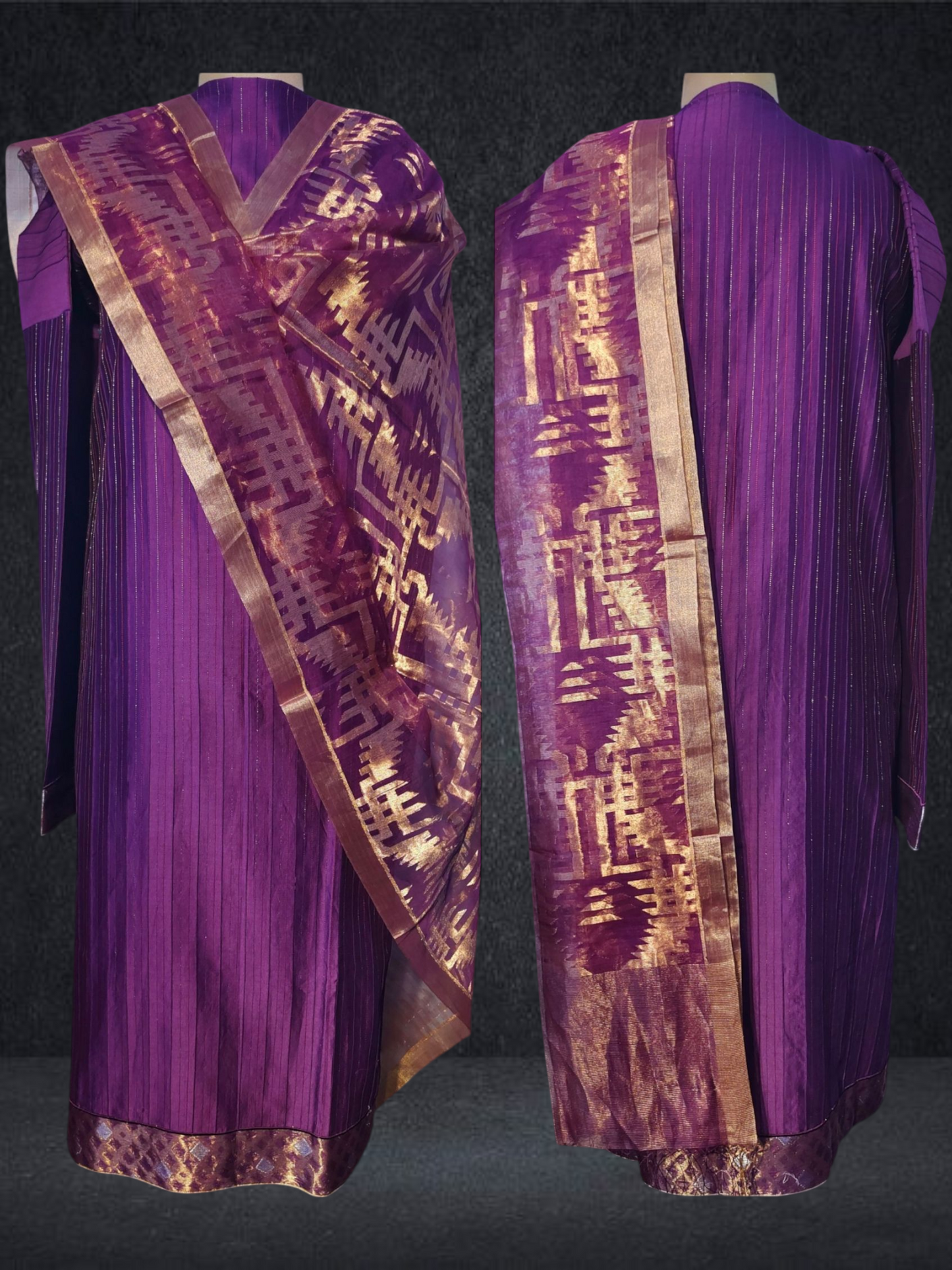 Semi Stitched Formal chanderi Suitset