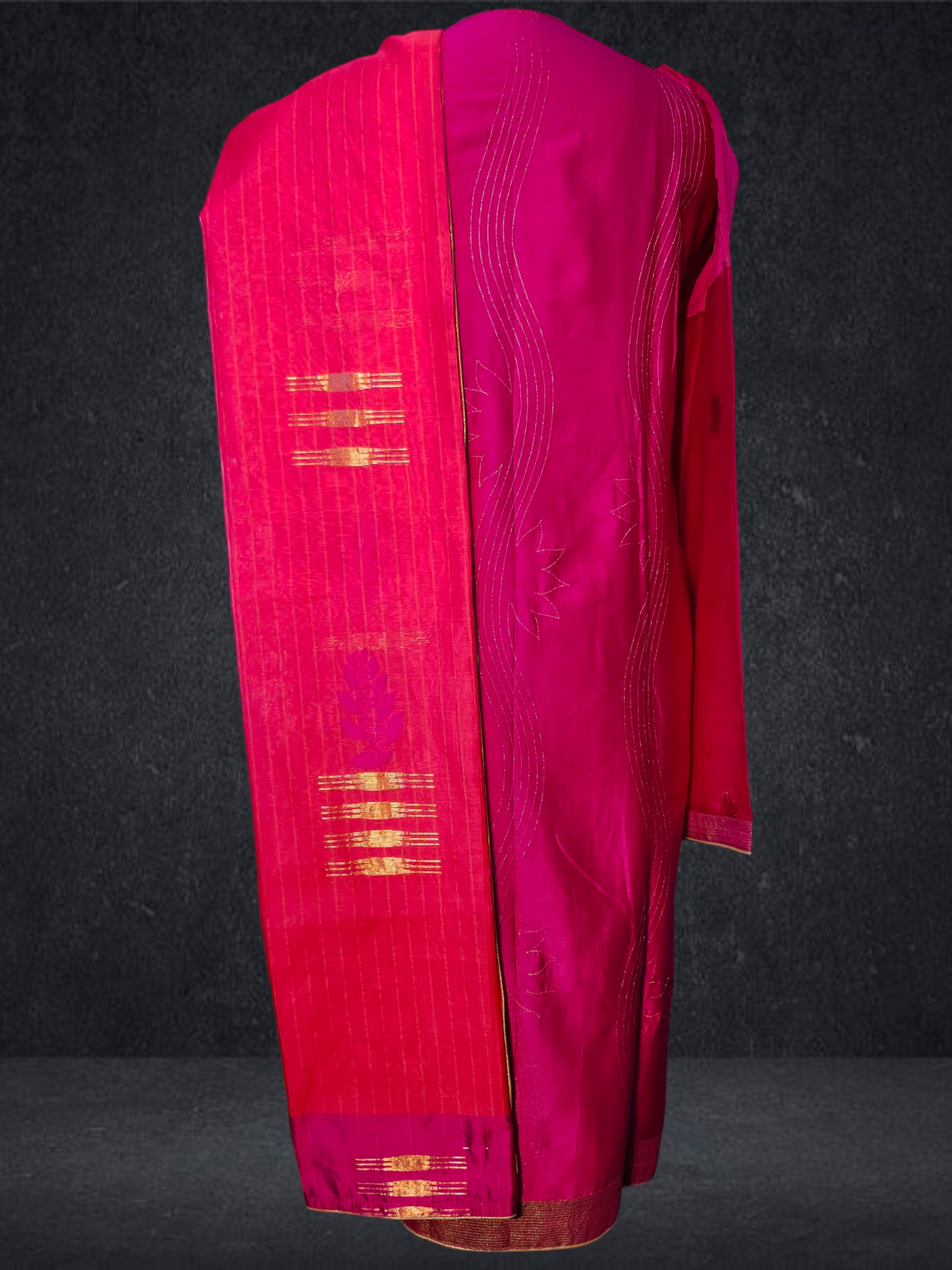 Semi Stitched Formal chanderi Suitset
