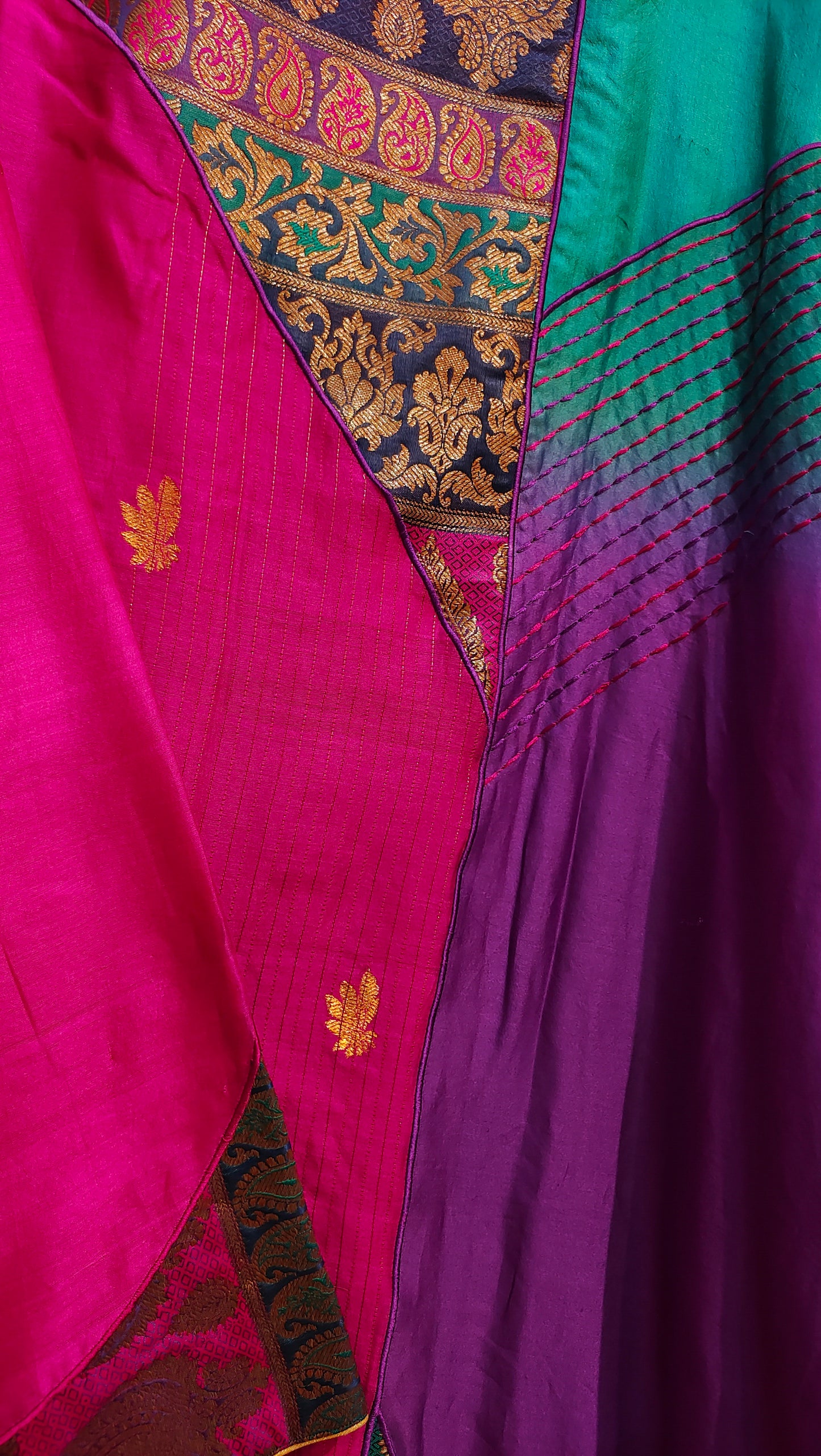 Semi Stitched Chanderi Formal Suitset