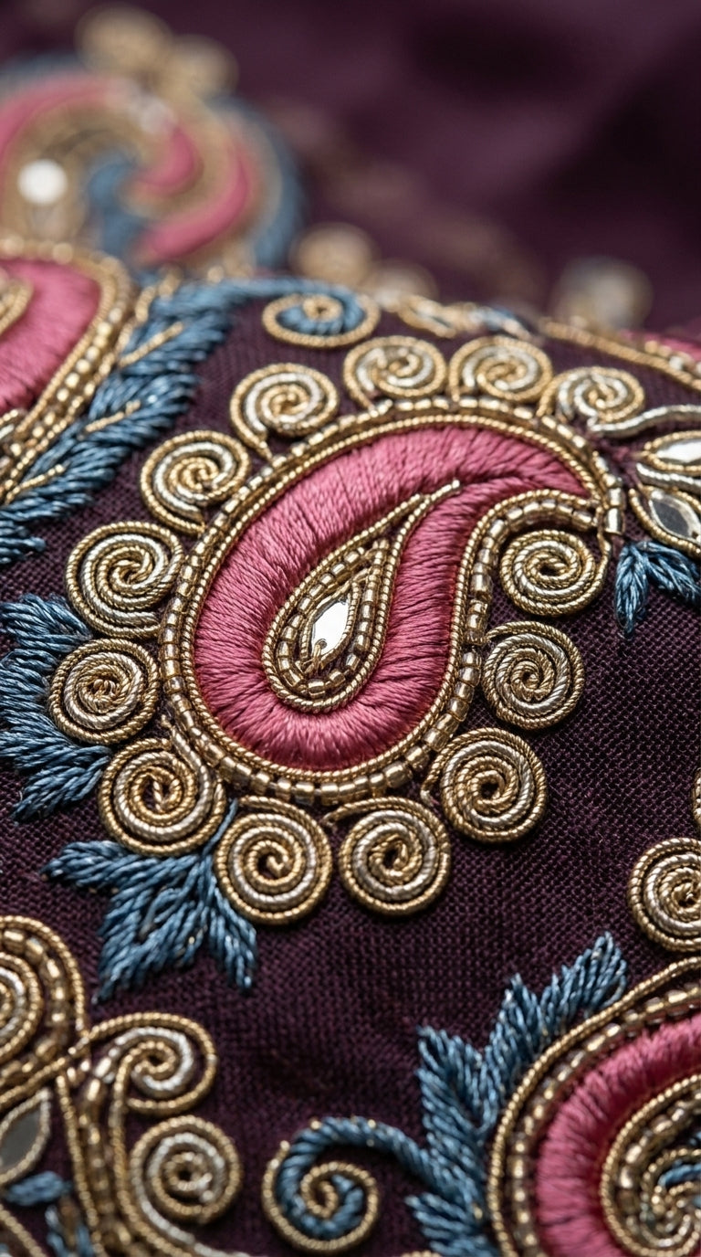 Customised Chanderi Embroidered set