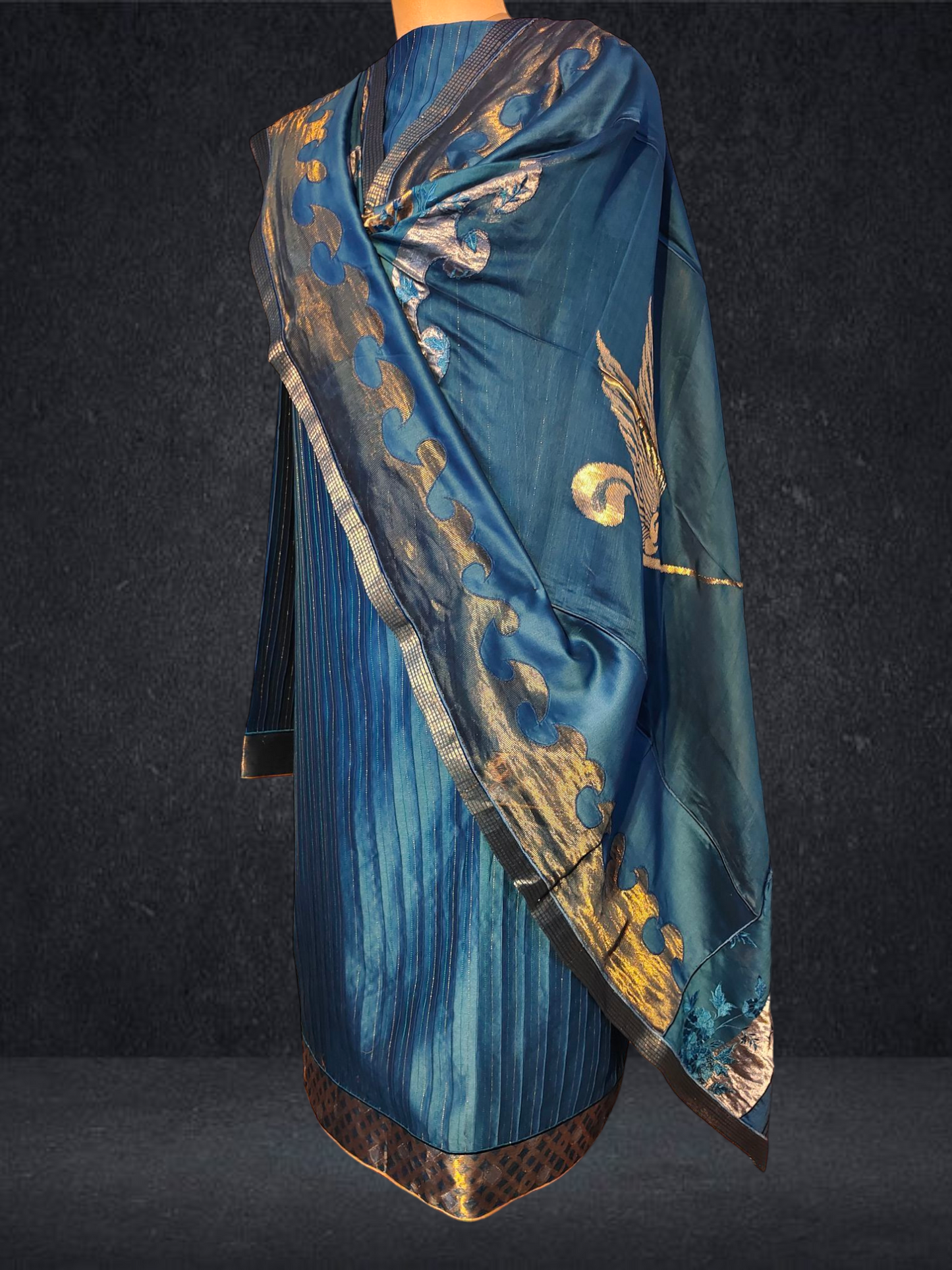 Semi Stitched Formal chanderi Suitset