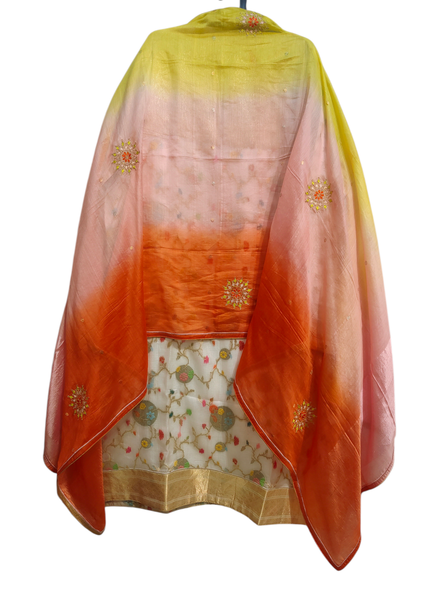 Semi Stitched Formal chanderi Suitset