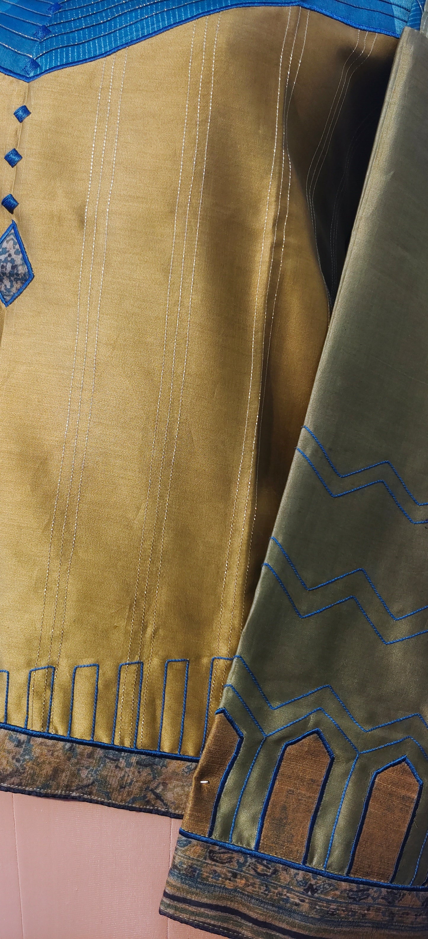 Semistitched Chanderi Silk Ajrakh Formal Ɓlouse