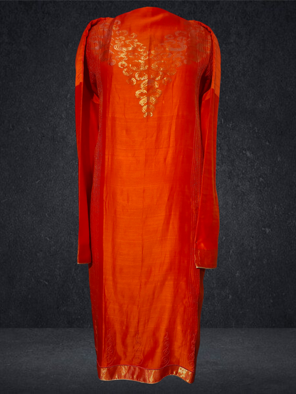 Semi Stitched Formal chanderi Kurta
