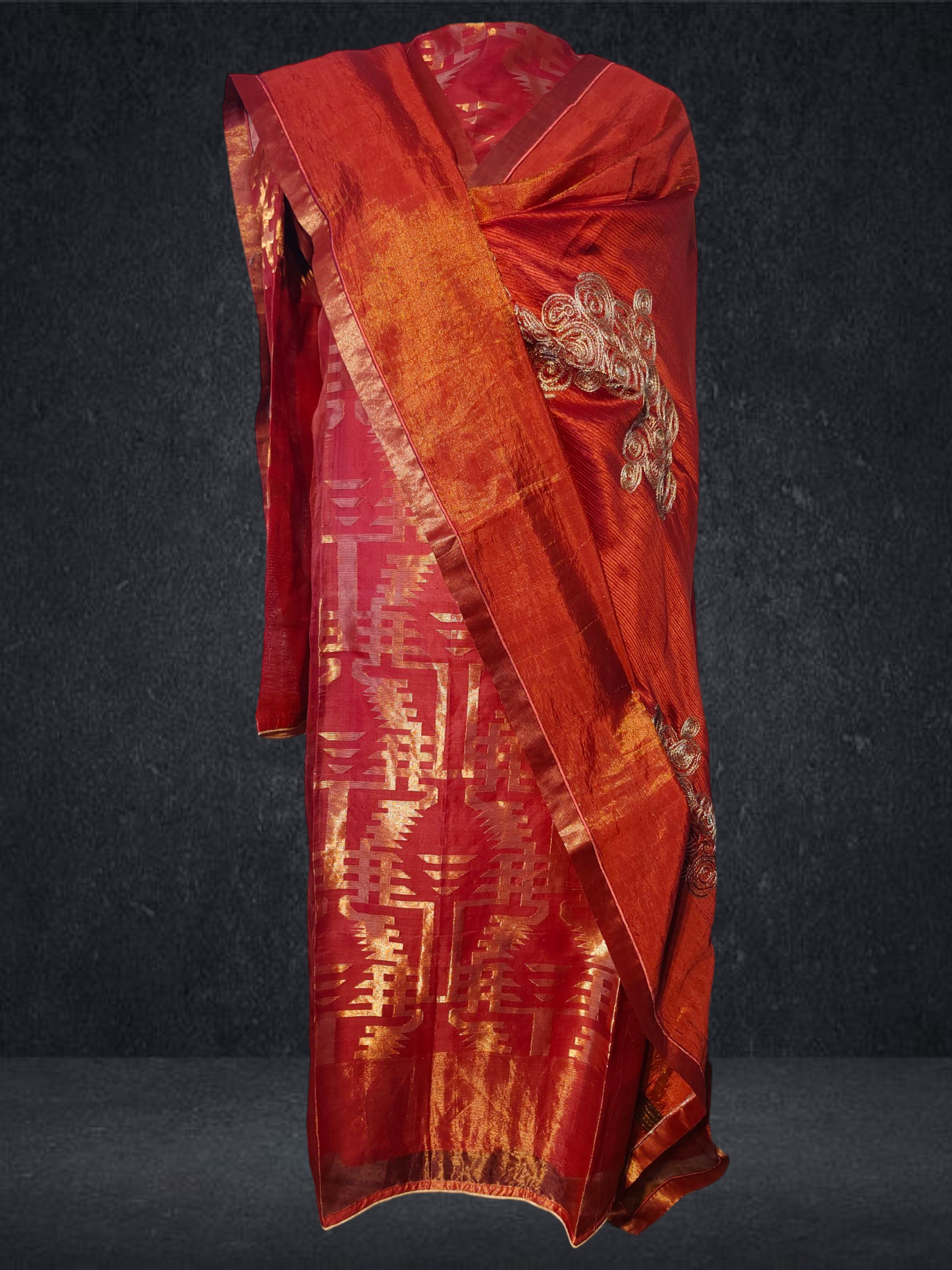 Semi Stitched Formal chanderi Suitset