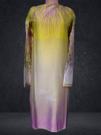 Semi Stitched Chanderi Casual Suitset
