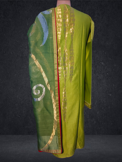 Semi Stitched Chanderi Formal Suitset