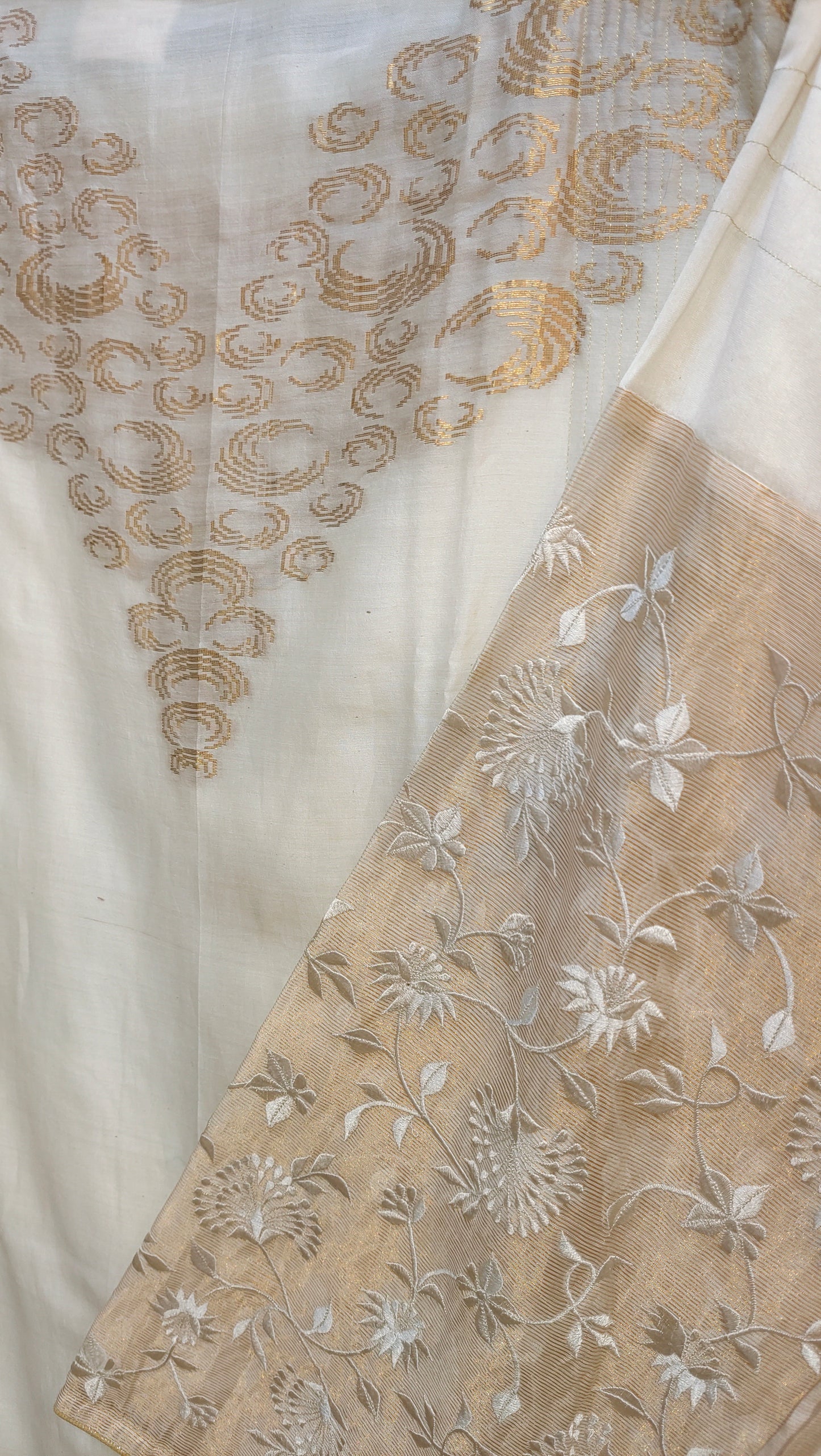 Semi Stitched Chanderi Formal Suitset