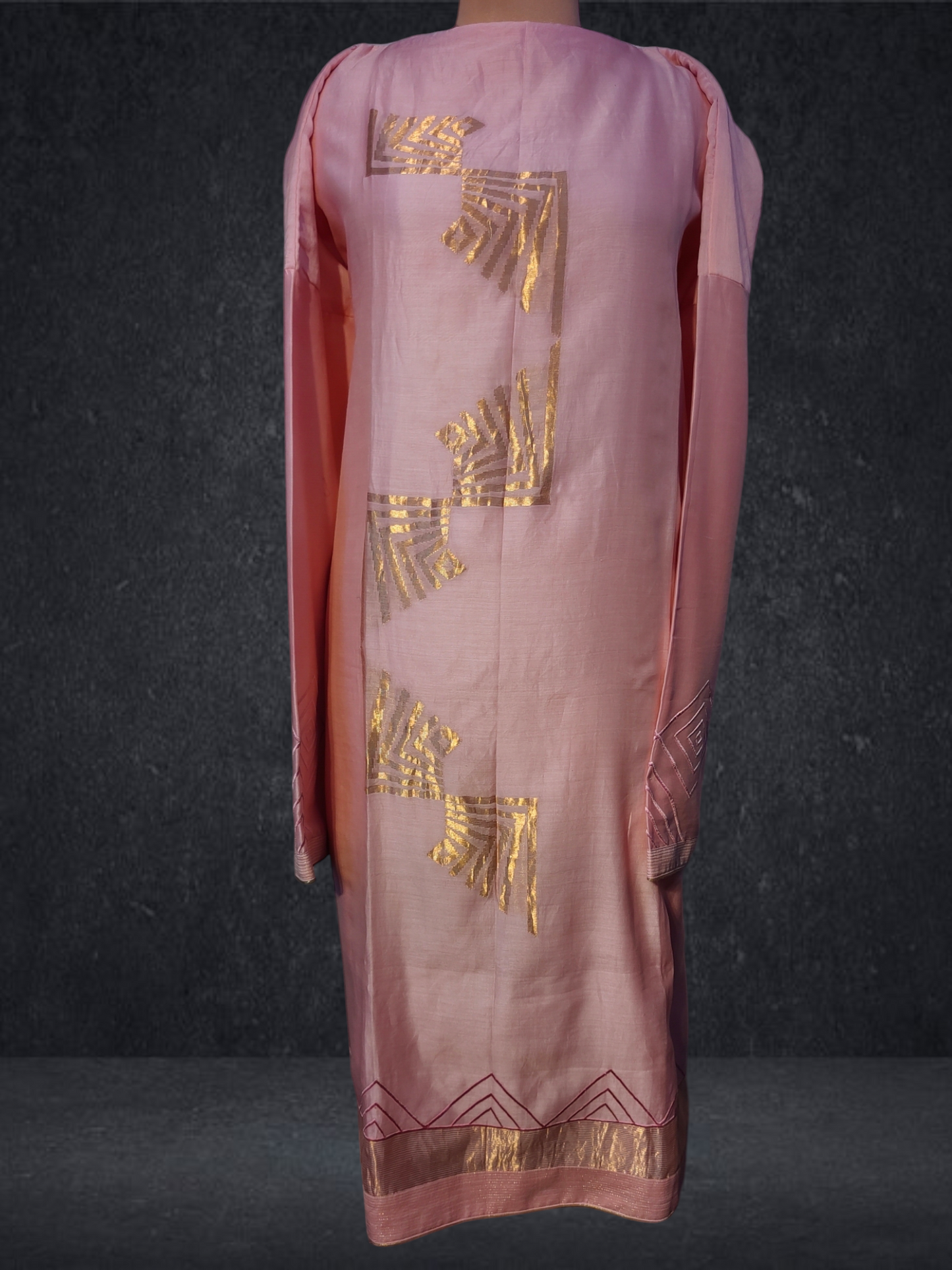 Semi Stitched Chanderi kurta