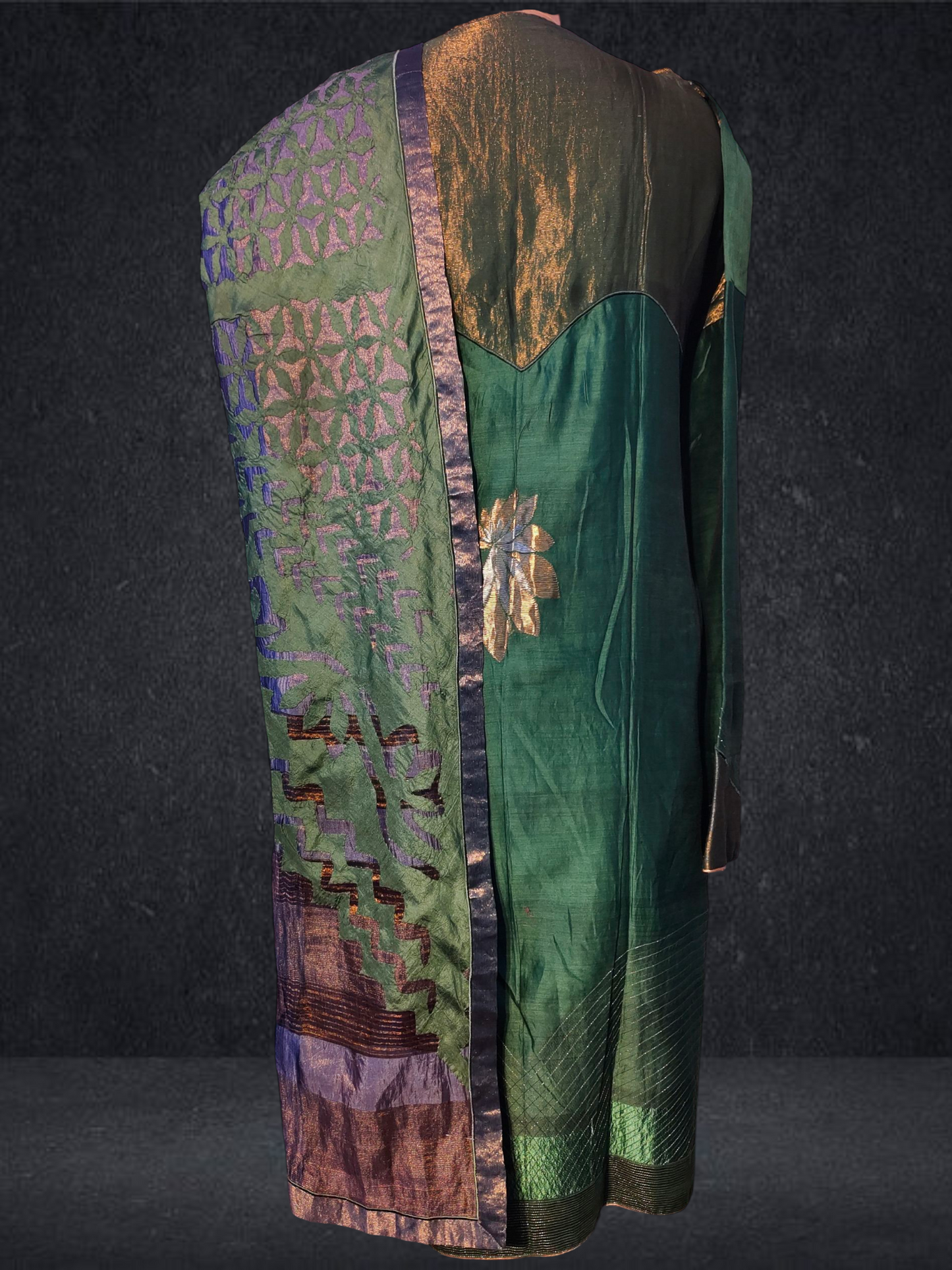 Semi Stitched Formal chanderi Suitset