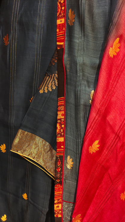 Semi Stitched Chanderi Formal Suitset