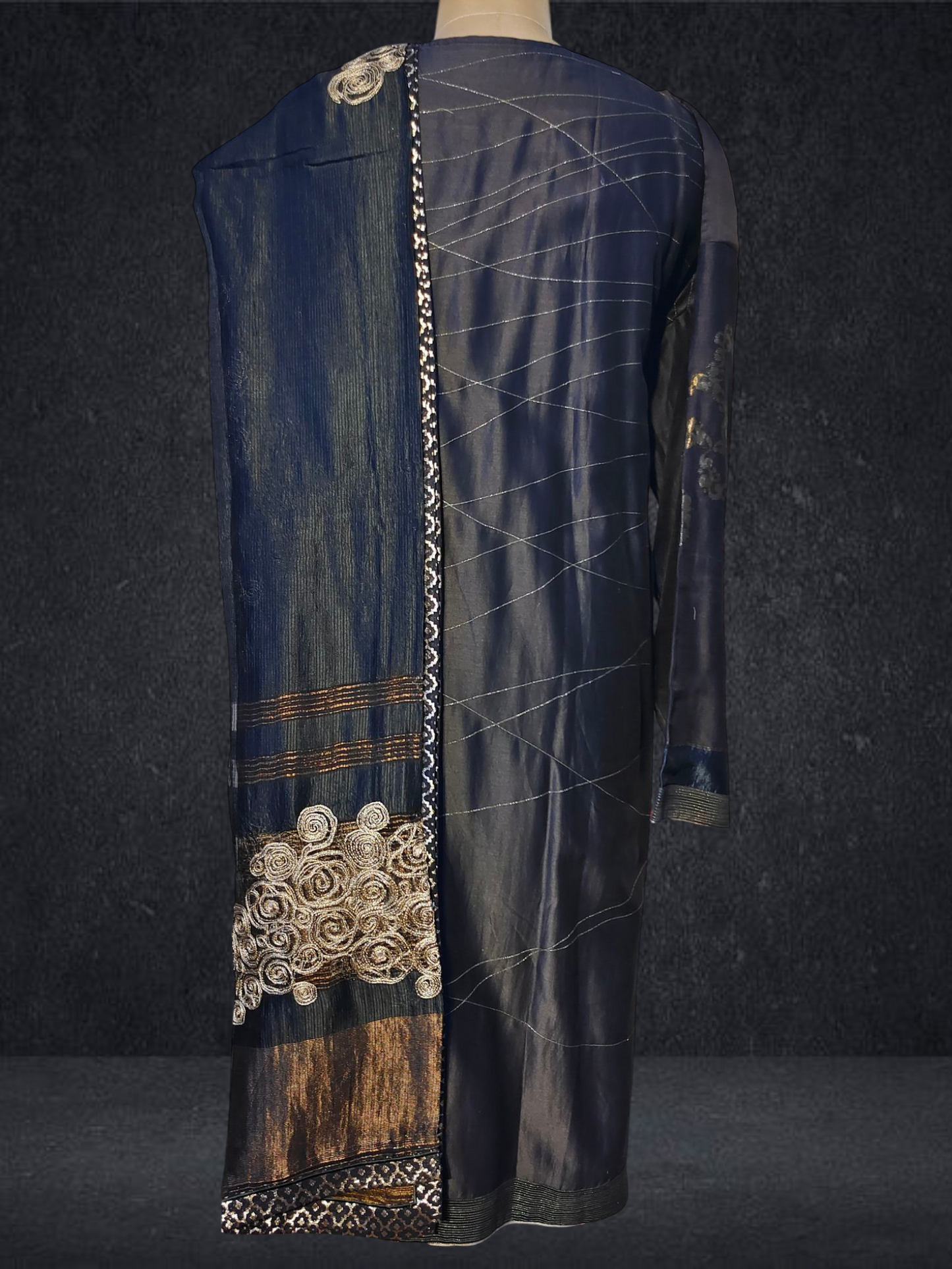 Semi Stitched Chanderi formal Suitset