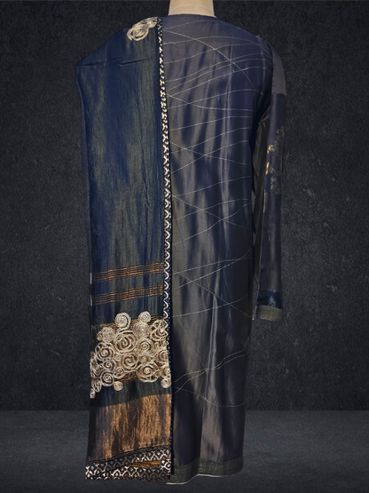 Semi Stitched Chanderi formal Suitset