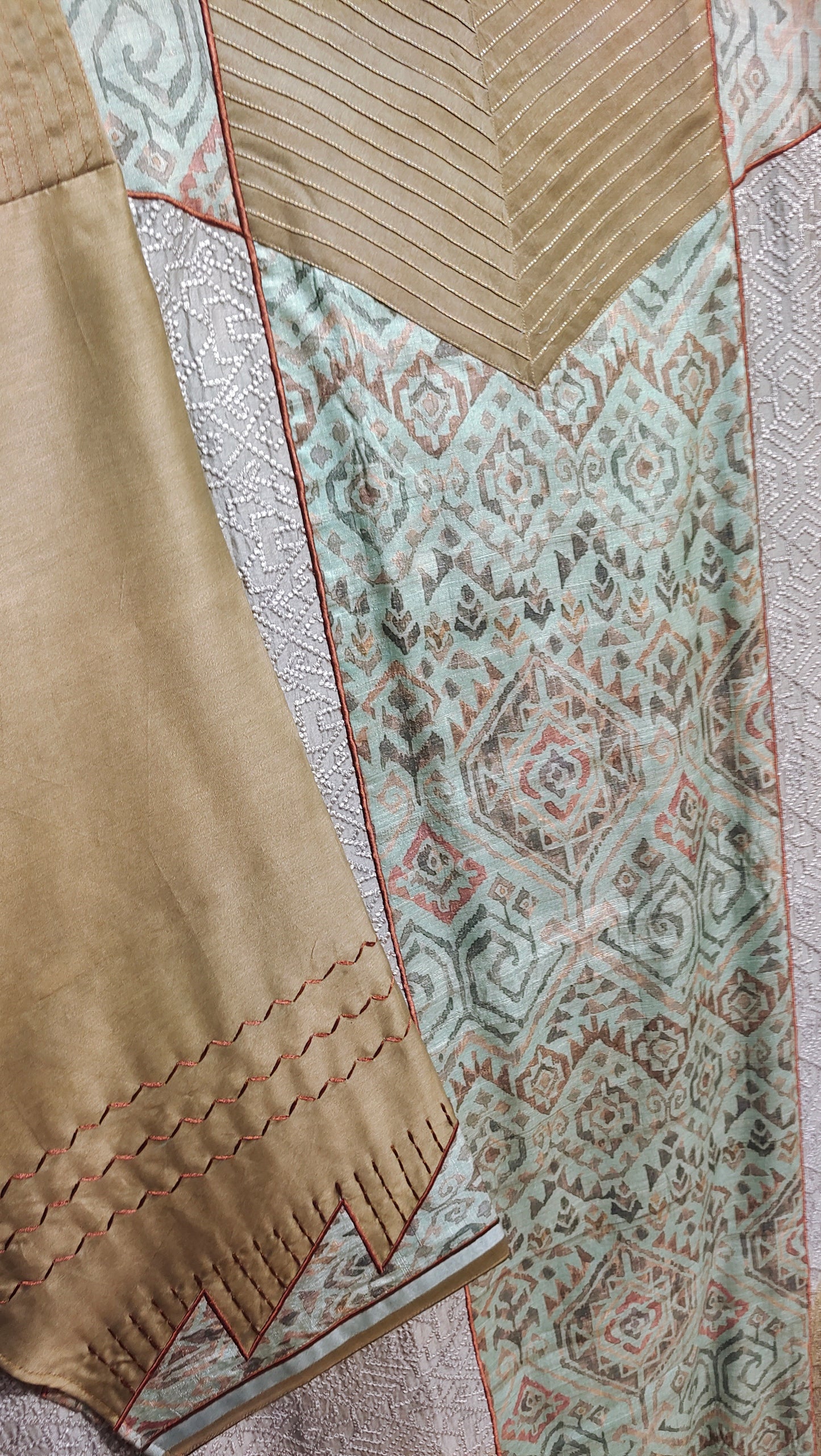 Semi Stitched Formal chanderi Suitset