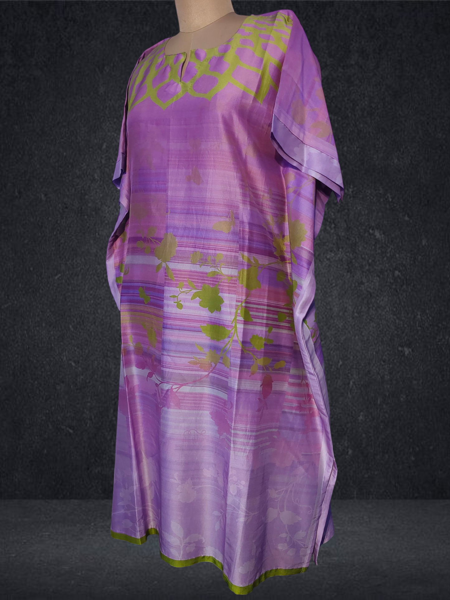 Stitched Chanderi Digital Printed Kaftan