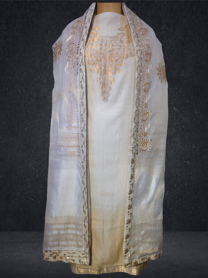 Semi Stitched Formal chanderi Suitset