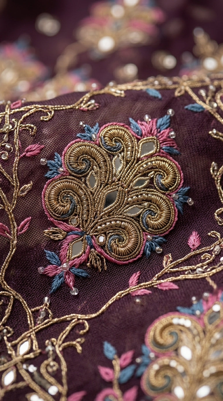 Customised Chanderi Embroidered set