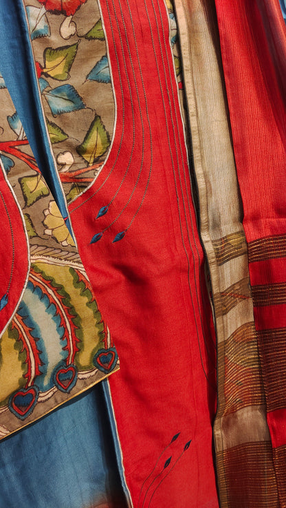 Semi Stitched Chanderi Formal Kurta VISHAL KAPUR