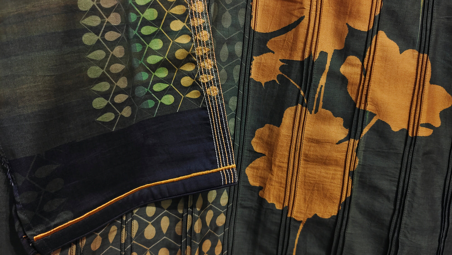 Semi Stitched printed chanderi Tunic