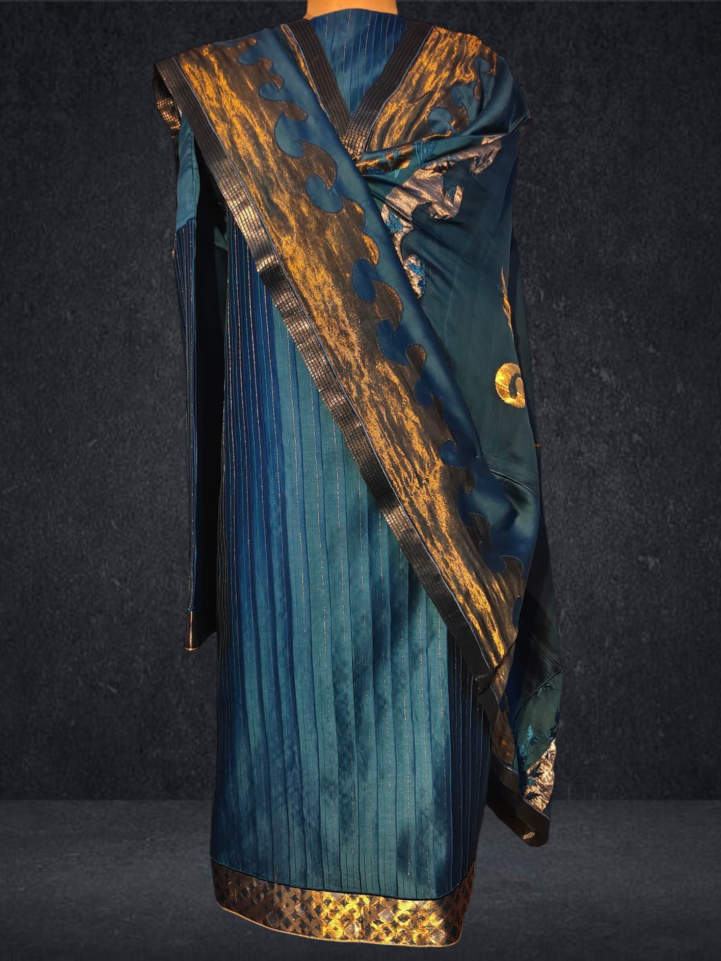Semi Stitched Formal chanderi Suitset
