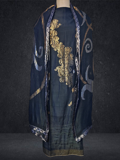 Semi Stitched Formal chanderi Suitset