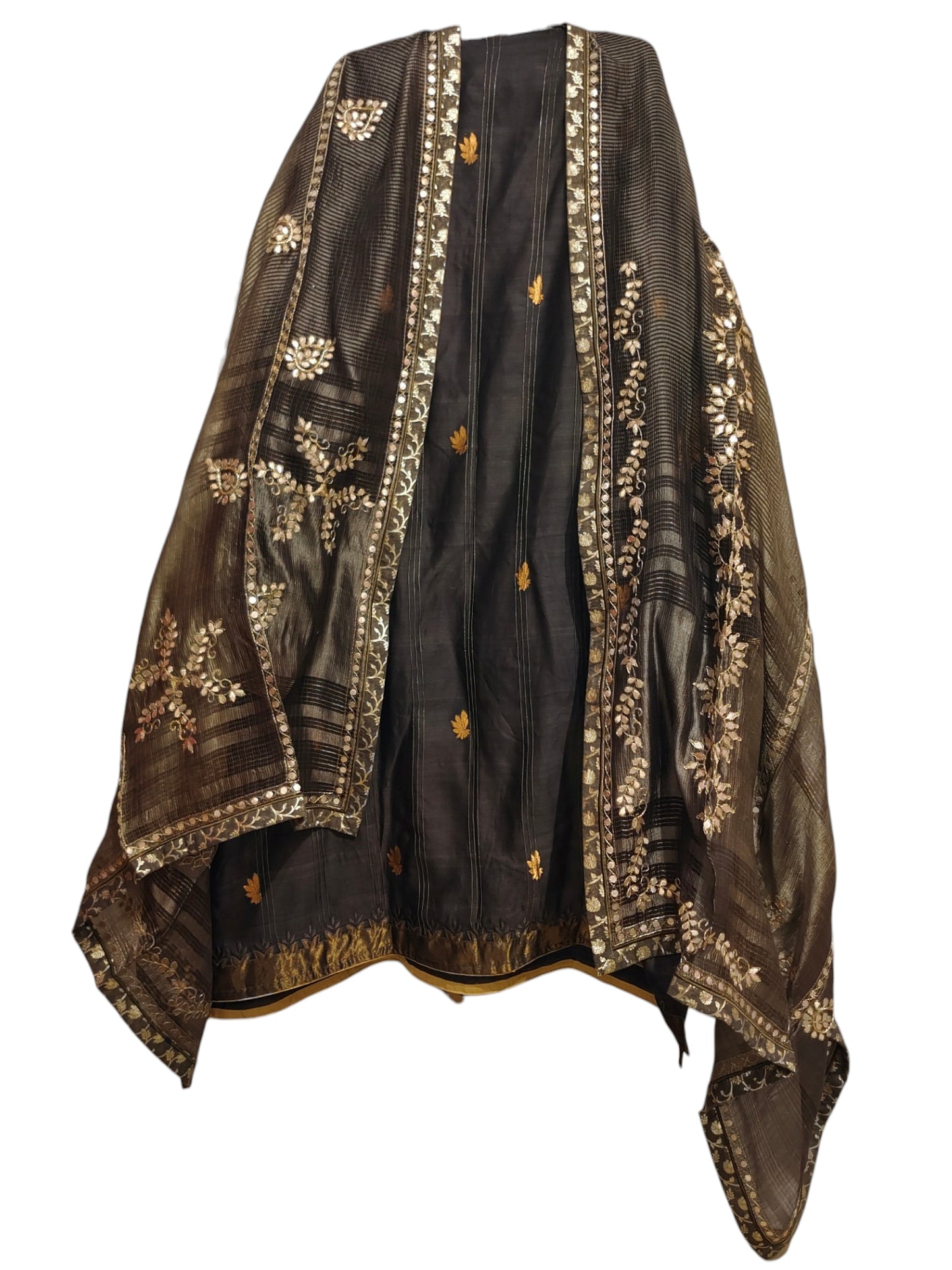 Semi Stitched Chanderi Formal Suitset