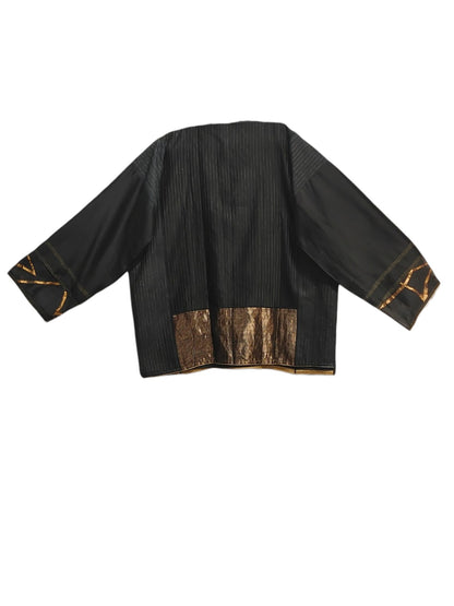 SemiStitched zariwoven Black chanderi Tunic