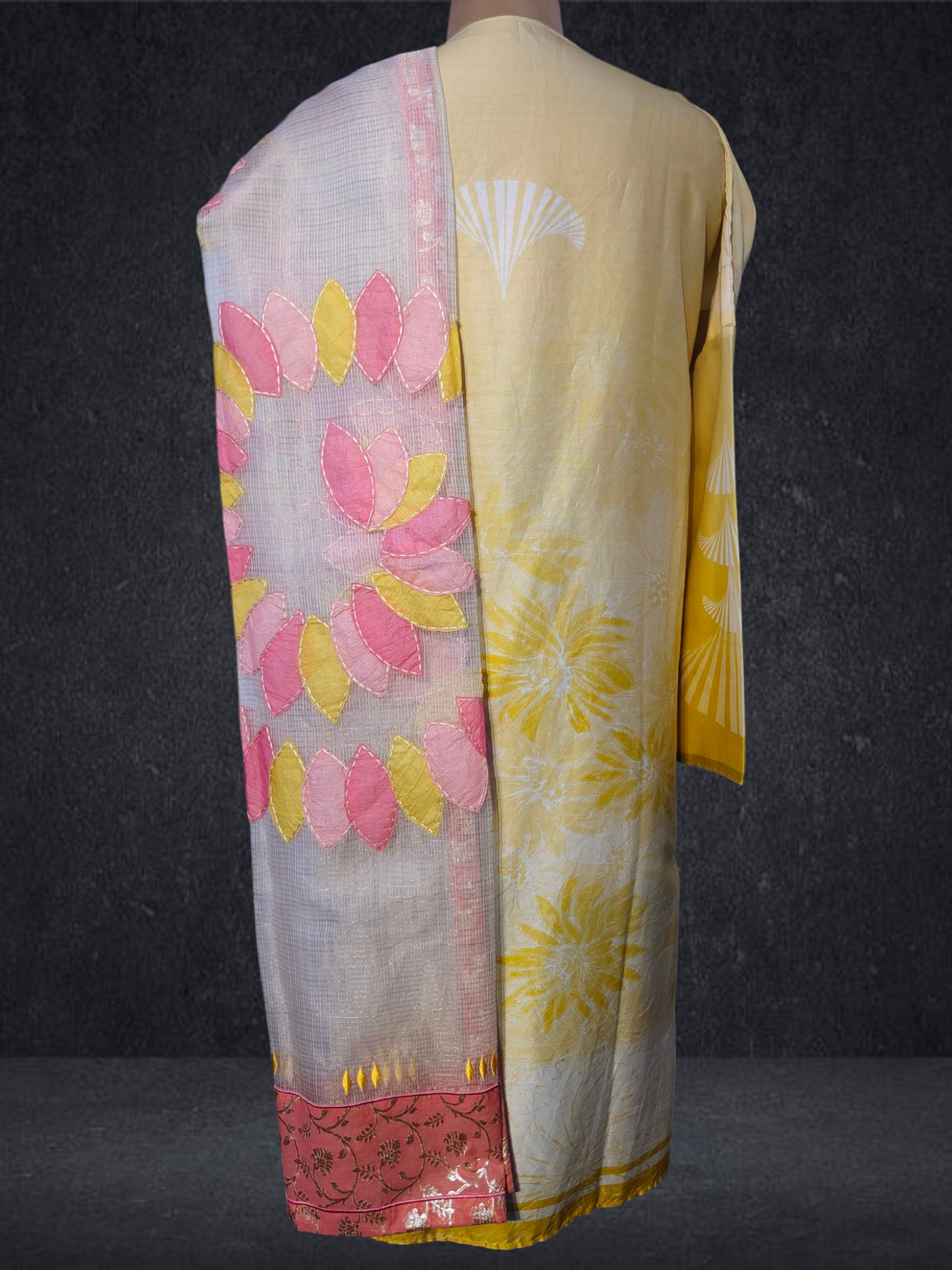 Semi Stitched Chanderi Formal Suitset