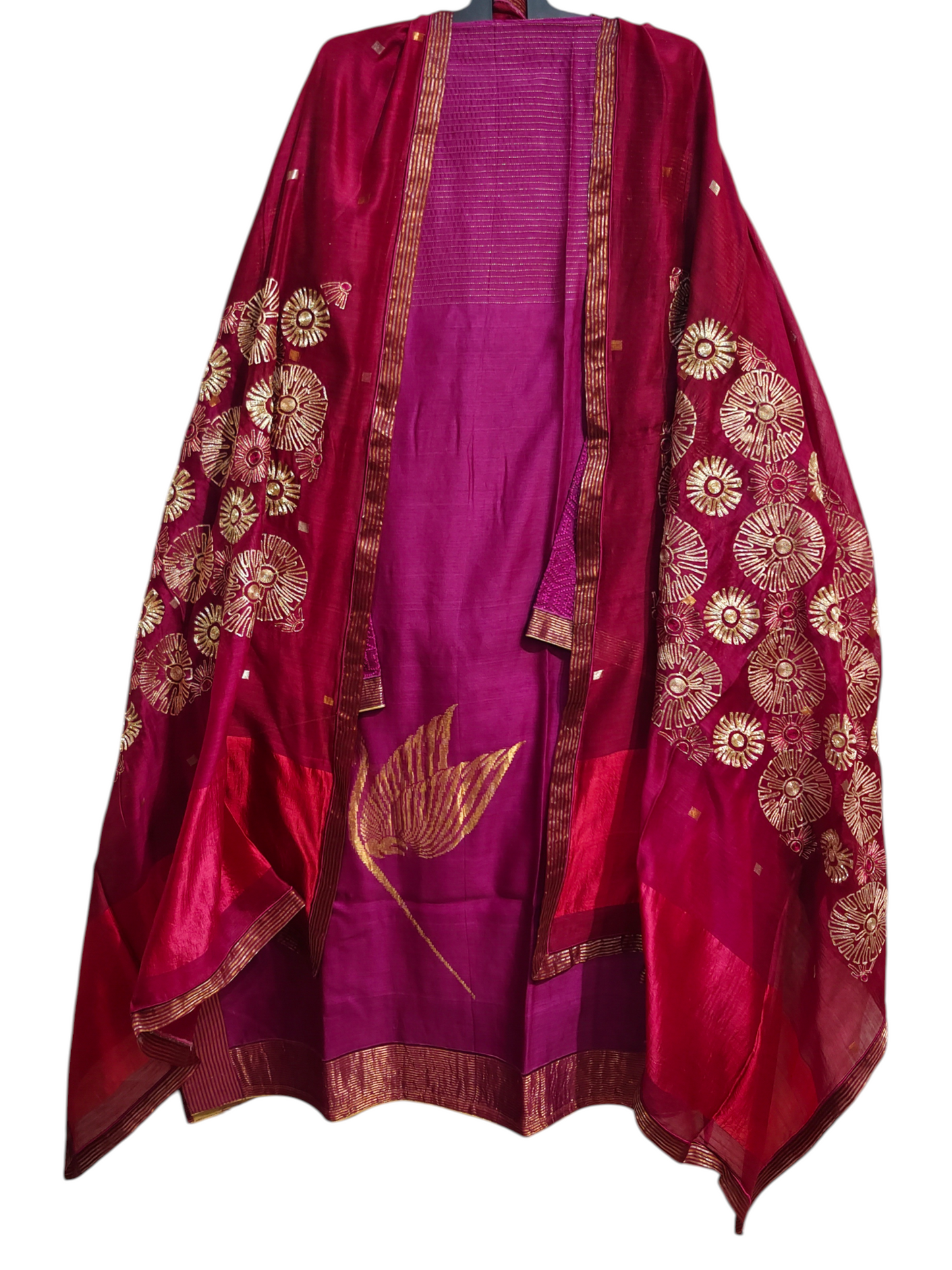 Semi Stitched Formal chanderi Suitset