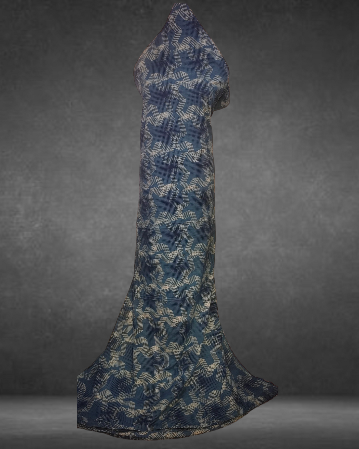 Discharge printed pure cotton Indigo fabric