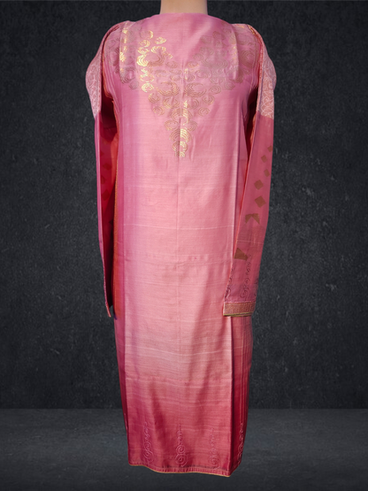 Semi Stitched Chanderi Formal Suitset