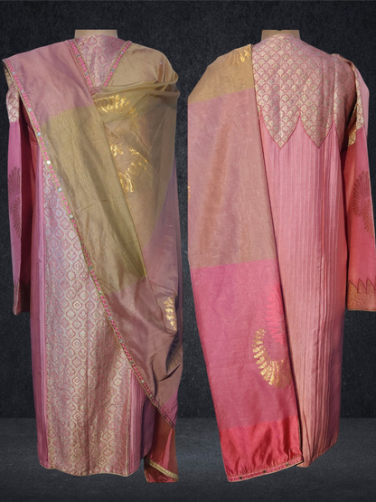 Semi Stitched Formal chanderi Suitset