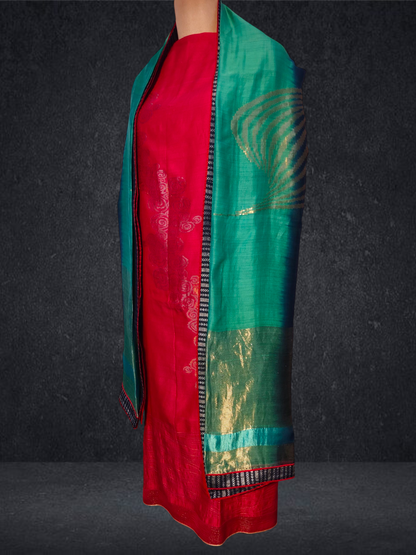 Semi Stitched Formal chanderi Suitset VISHAL KAPUR