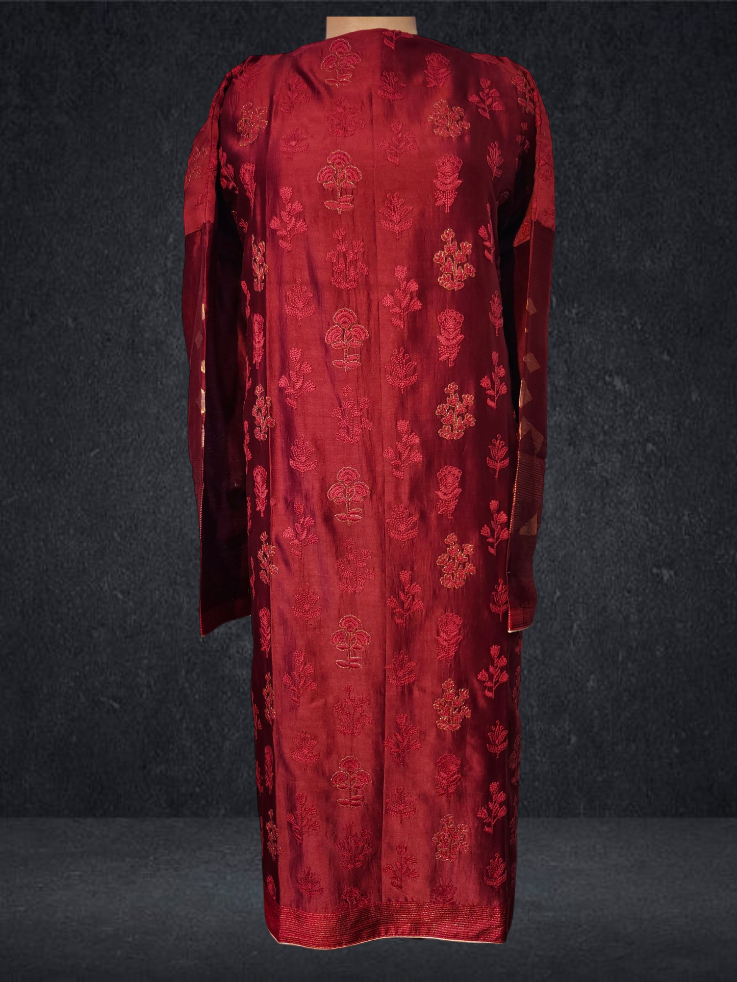 Semi Stitched Formal chanderi Kurta