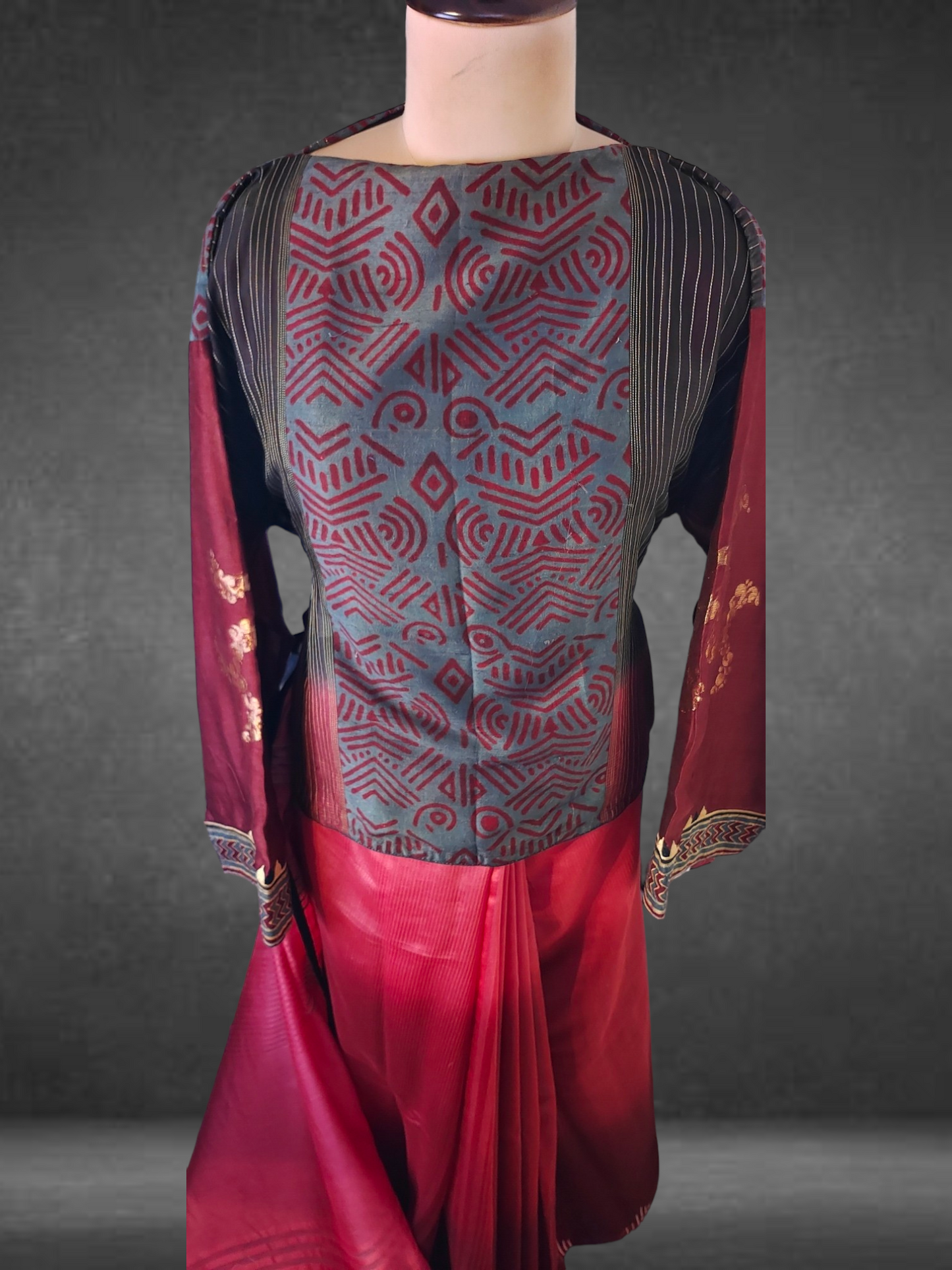 Chanderi Formal Ajrakh Saree