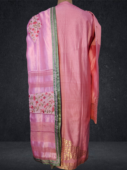 Semi Stitched Formal chanderi Suitset