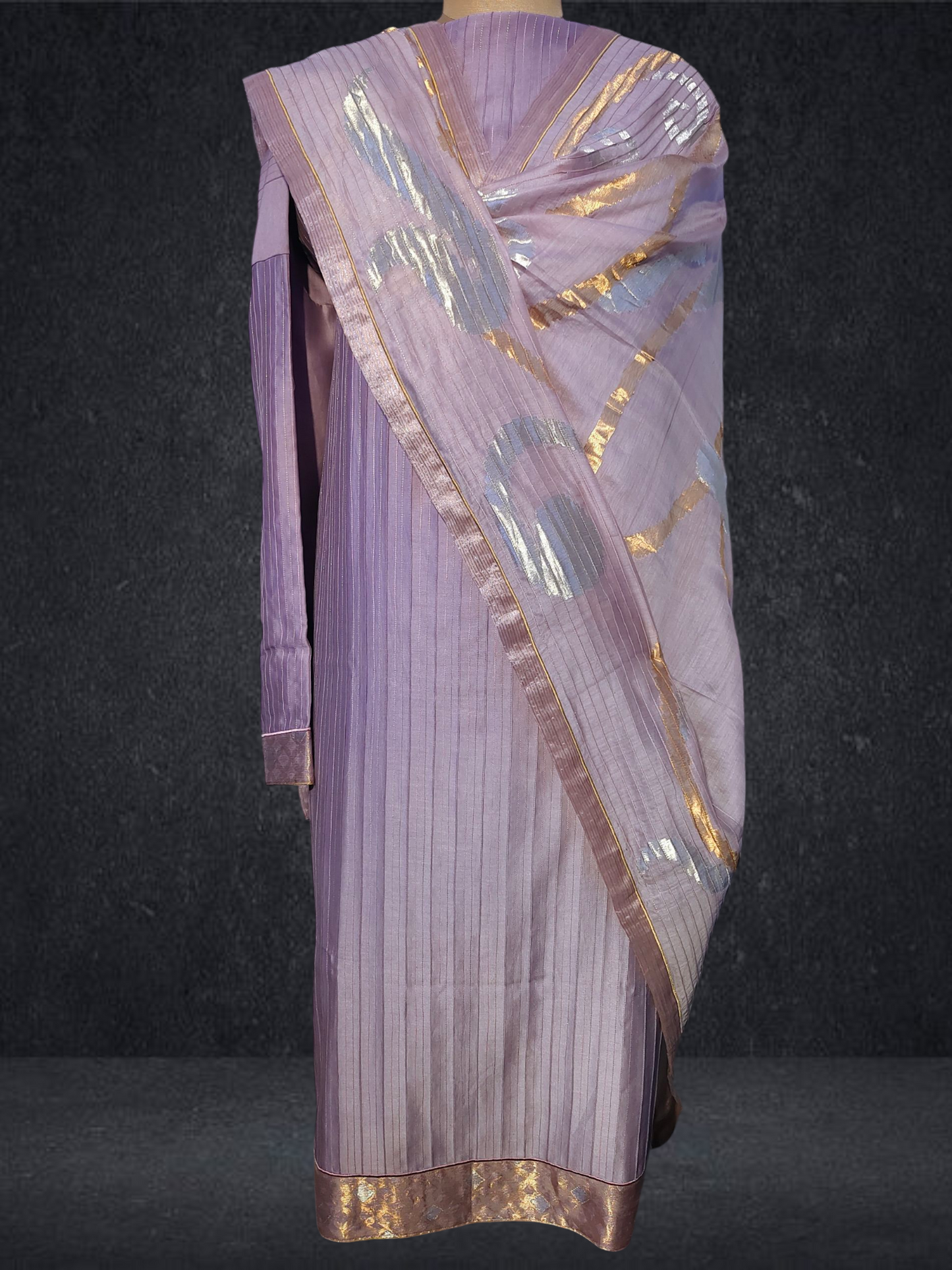 Semi Stitched Formal chanderi Suitset