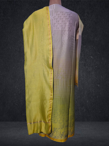 Semi Stitched Chanderi Casual Suitset