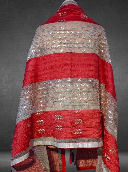 Chanderi Zari Woven Gota Dupatta