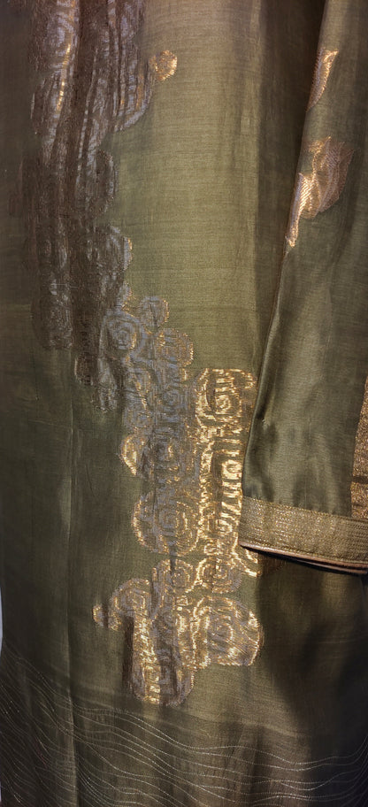Semi Stitched Formal chanderi Suitset