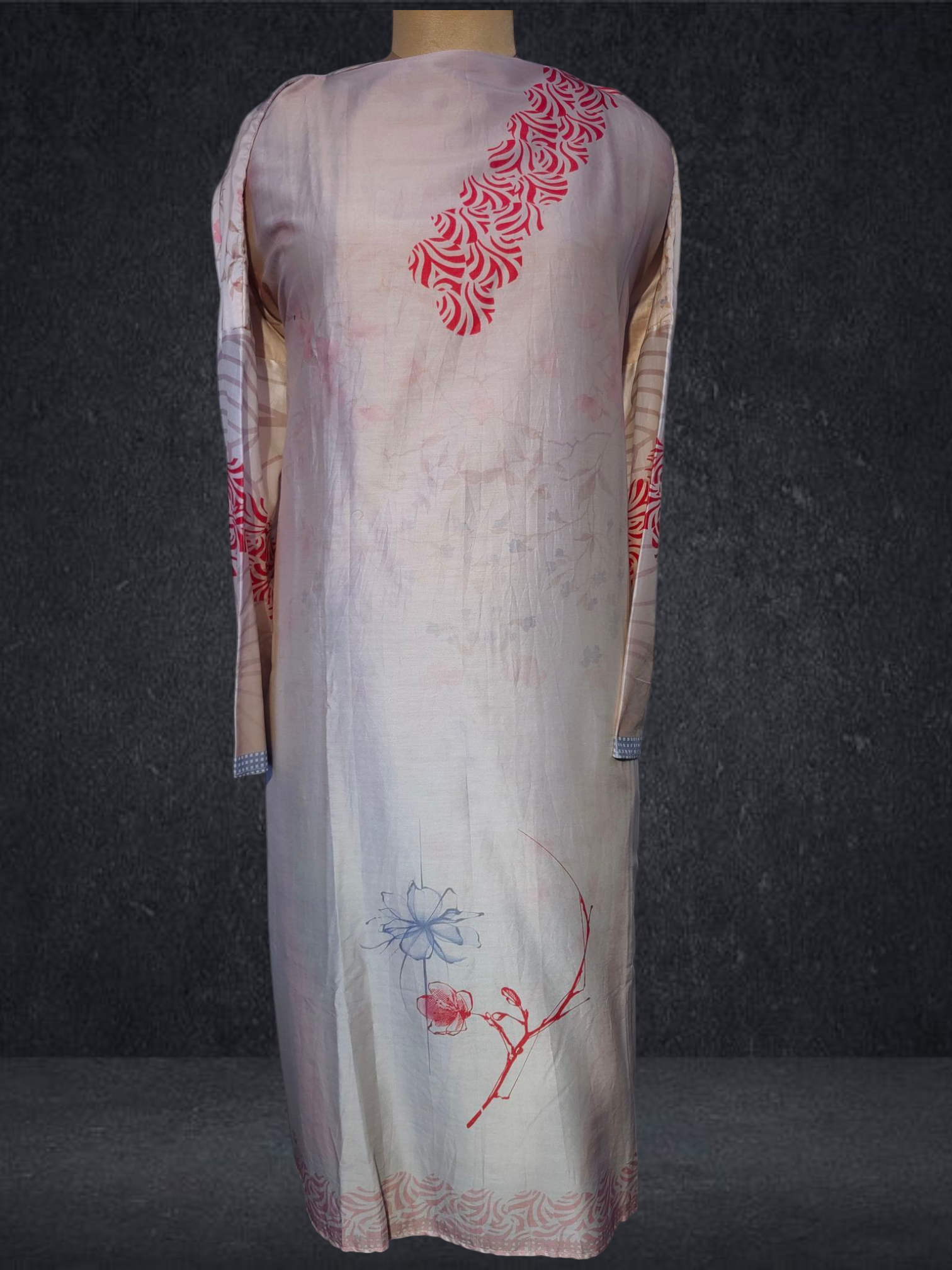 Semi Stitched Cotton Printed kurta (Copy) VISHAL KAPUR