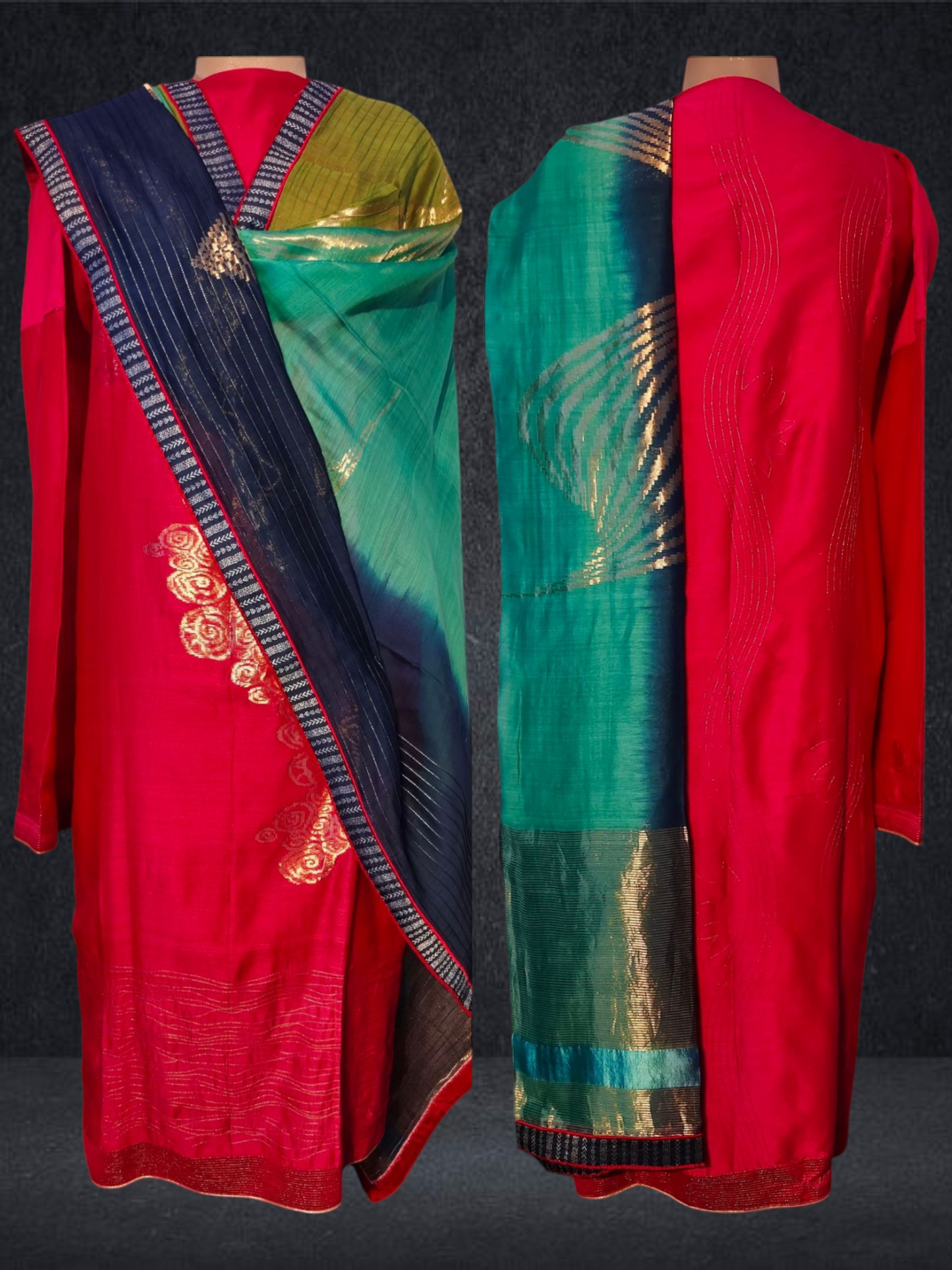 Semi Stitched Formal chanderi Suitset VISHAL KAPUR