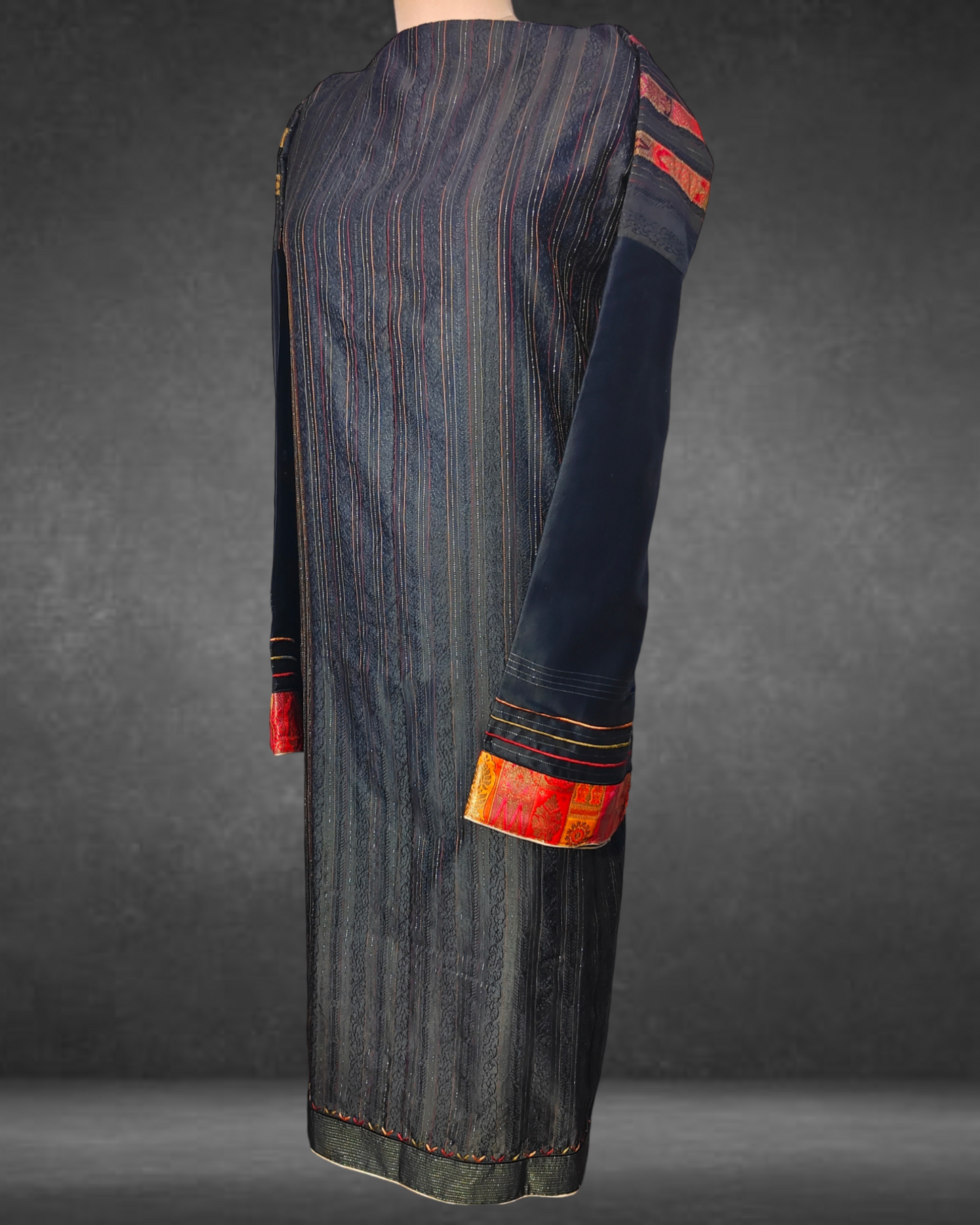 Semistitched Kurta Multicolour Brocade With Kalamkari Dupatta Formal Suitset VISHAL KAPUR STUDIO