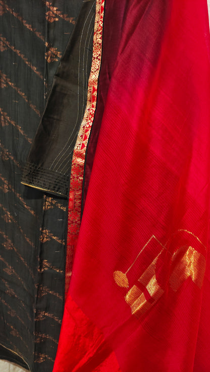 Semi Stitched Chanderi Formal Suitset