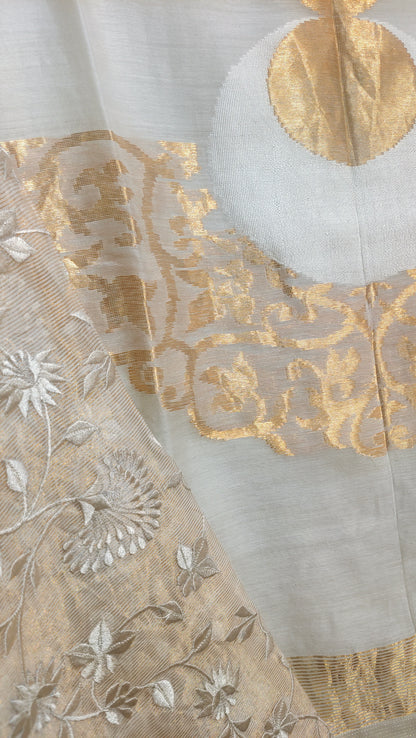 Formal Chanderi cutwork gota Saree