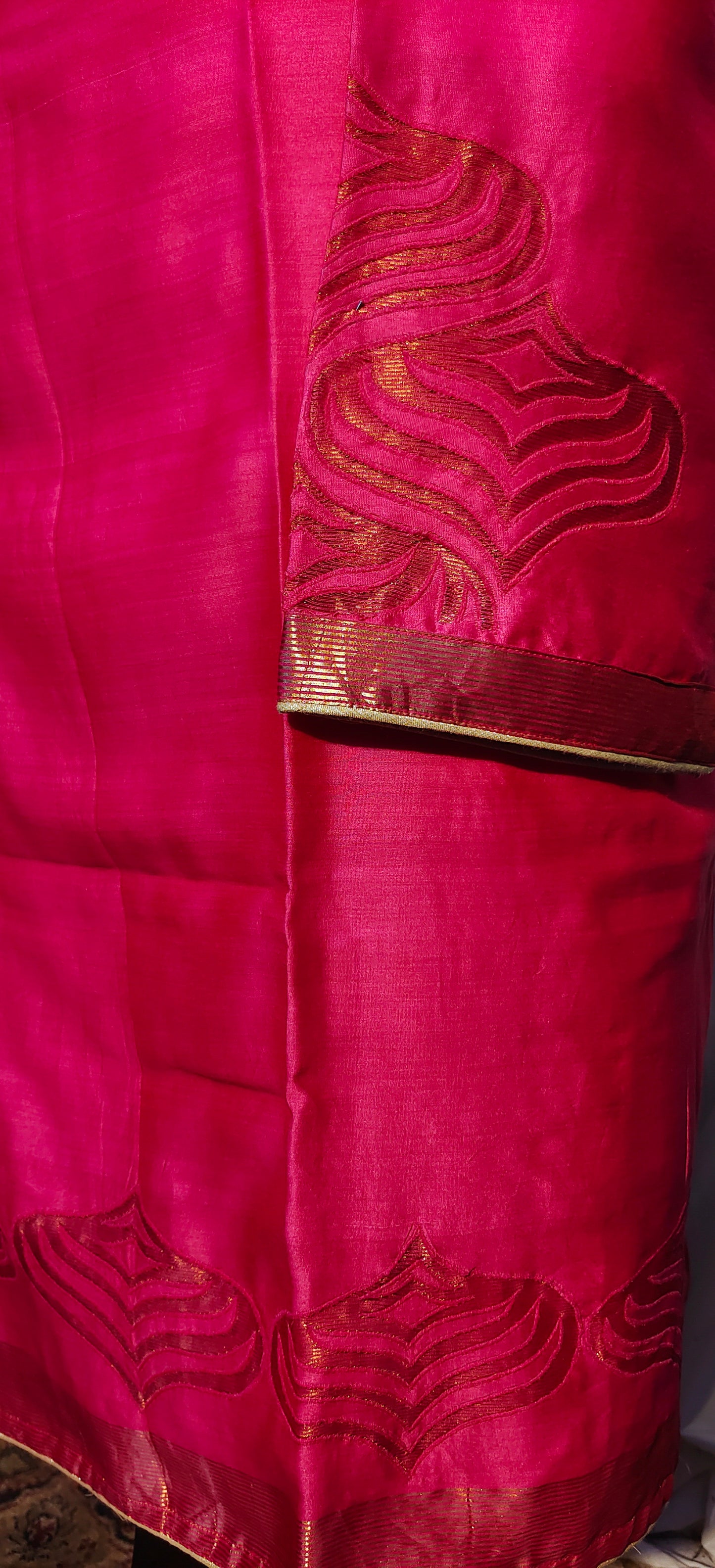 Semi Stitched Chanderi Formal Suitset